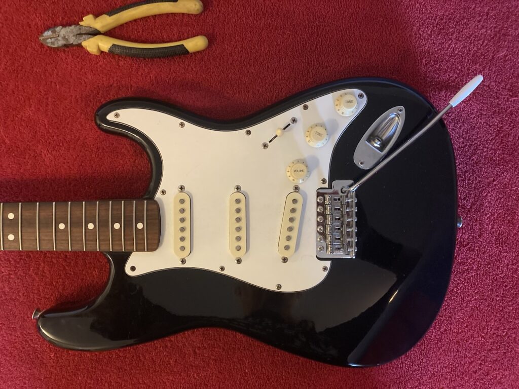 Body of Stratocaster with the strings removed