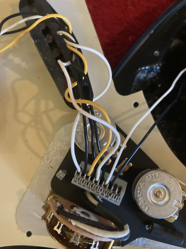 All the pick-up wires and output jack wires (in all cases, hot and ground) connected