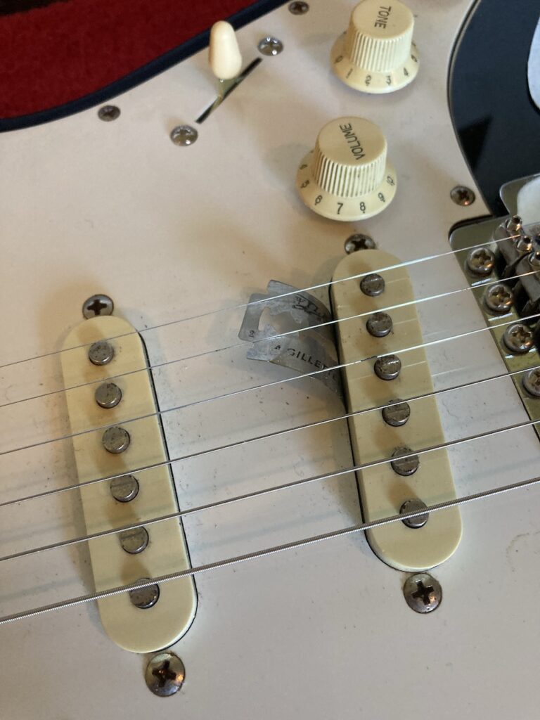 The razor blade pulled partway out